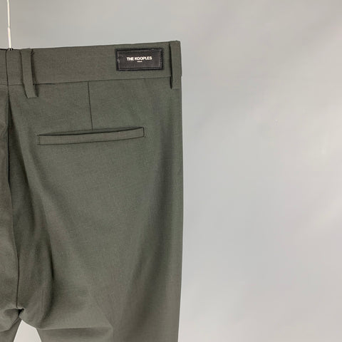 THE KOOPLES Pantalon habillé en laine verte à braguette zippée Taille 30