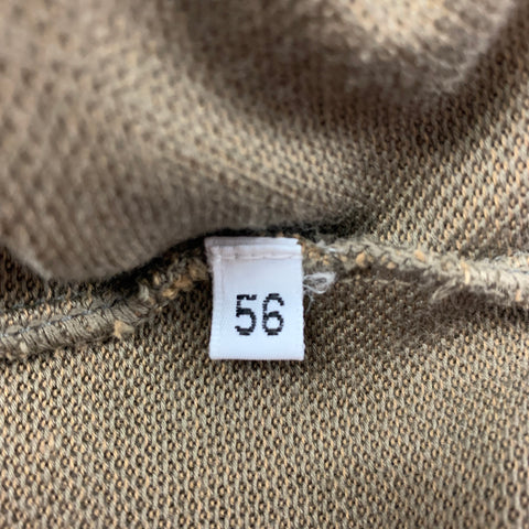 JIL SANDER Size XXL Olive Textured Short Sleeve Polo