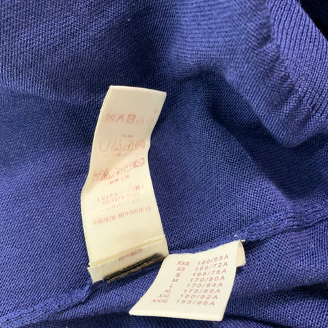 LOUIS VUITTON Size M Blue Knitted Wool  Silk Crew-Neck Pullover