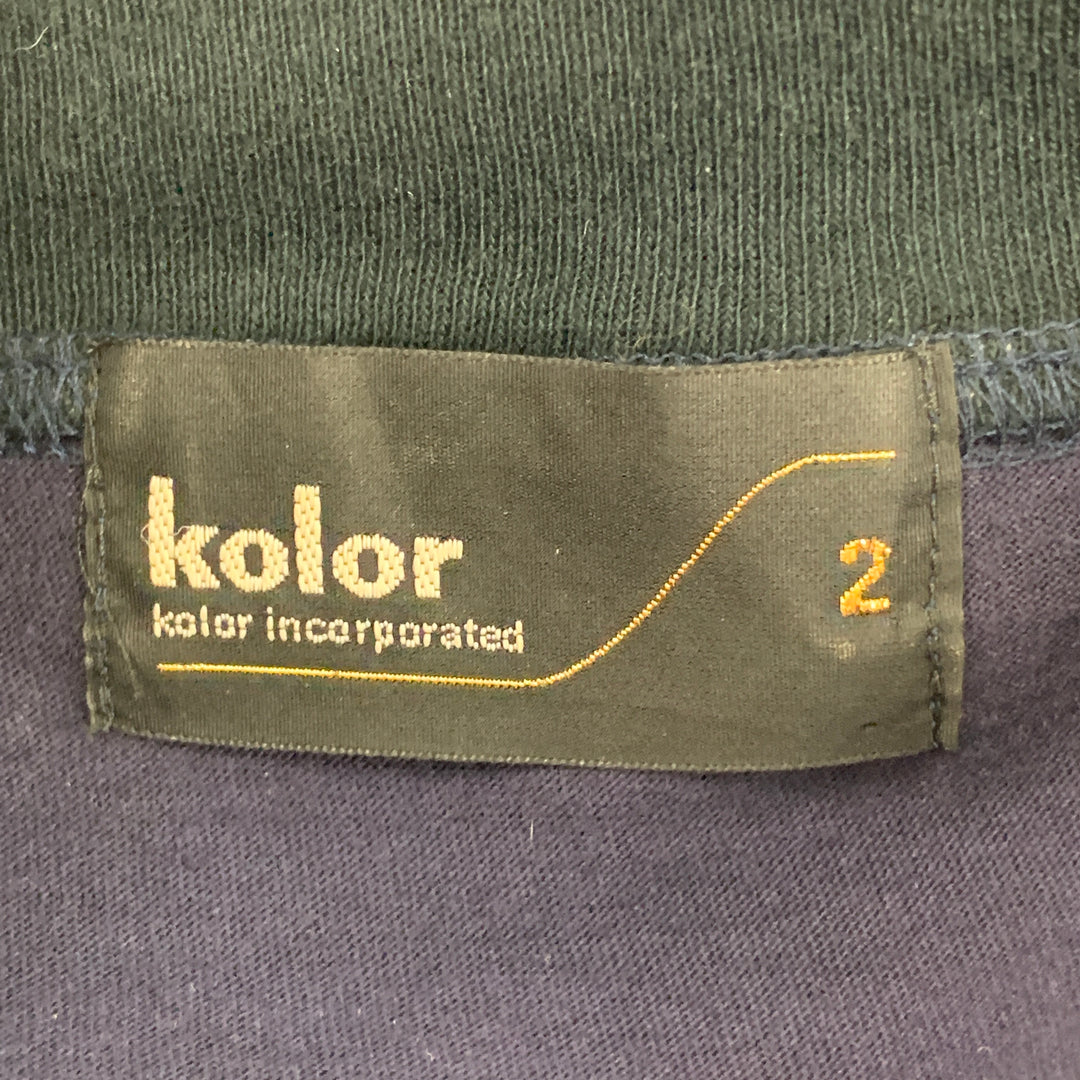 KOLOR Size M Navy Black Cotton Polyester Crew-Neck T-shirt