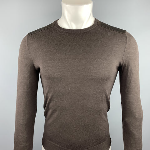 RALPH LAUREN Size XS Brown Merino Wool Crew-Neck Pullover