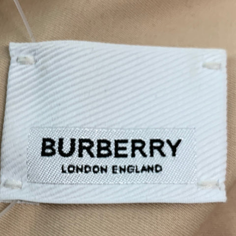 BURBERRY Size S Tan Cotton Half Zip Long Sleeve Shirt
