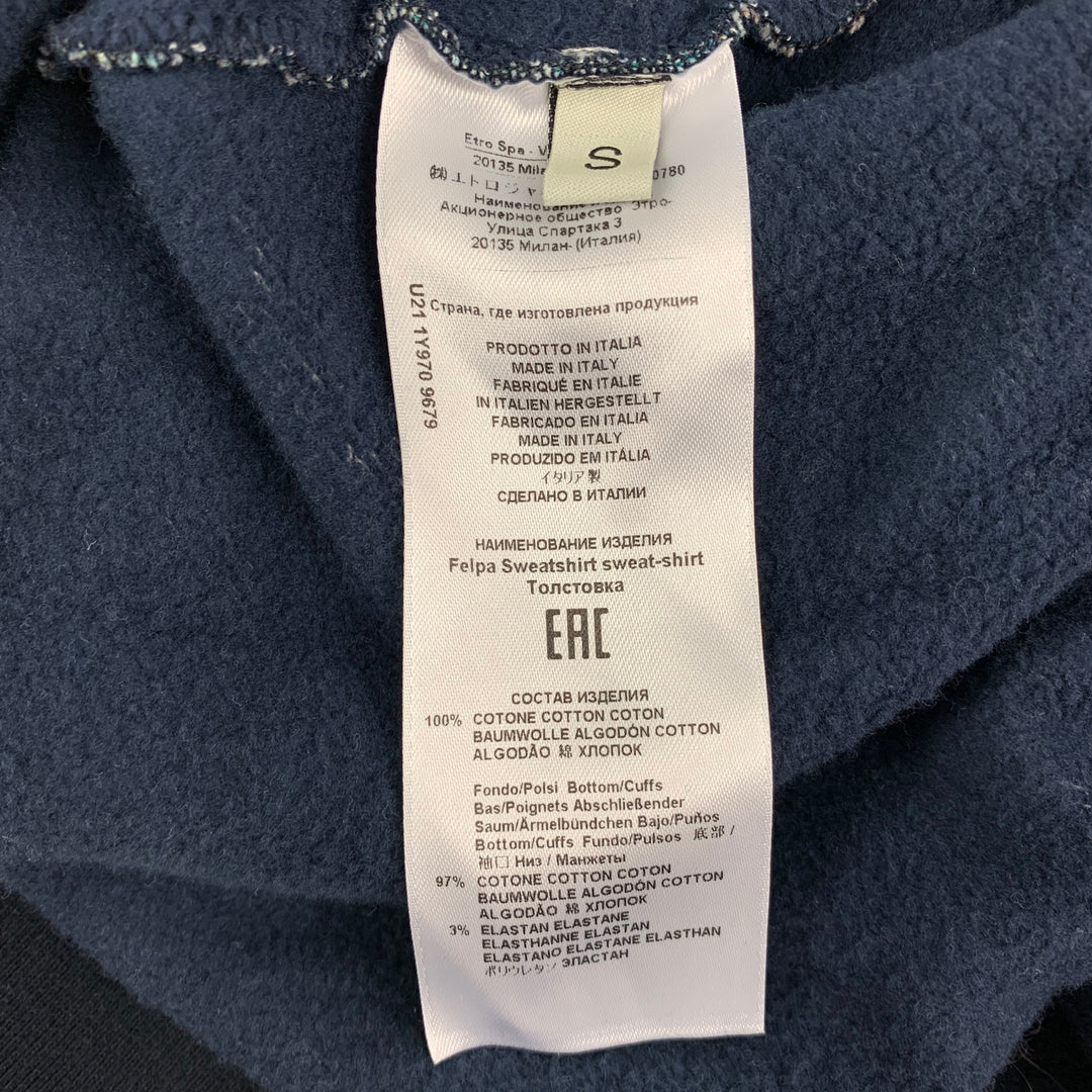 ETRO Size S Multi-Color Paisley Cotton Hooded Sweatshirt