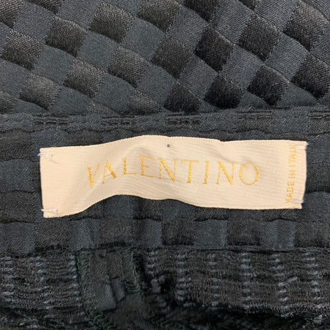 VALENTINO Size 2 Black Checkered Side Zipper Dress Pants