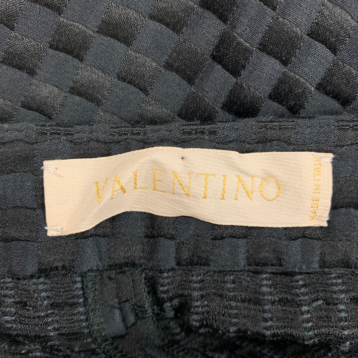 VALENTINO Taille 2 Pantalon habillé noir à carreaux et fermeture éclair latérale