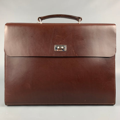 RALPH LAUREN Brown Bifold Leather Briefcase