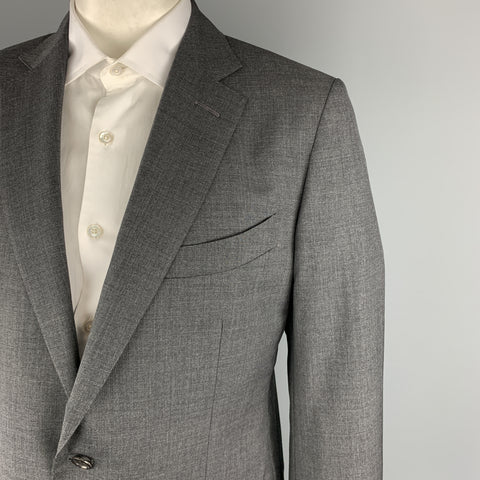TOM FORD Size 44 Dark Gray Wool Notch Lapel Cuffed Leg Suit