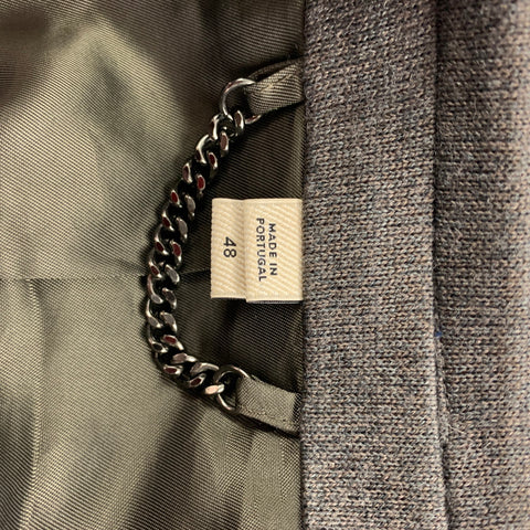 BURBERRY LONDON Size 38 Taupe Black Knit Cotton Blend Sport Coat