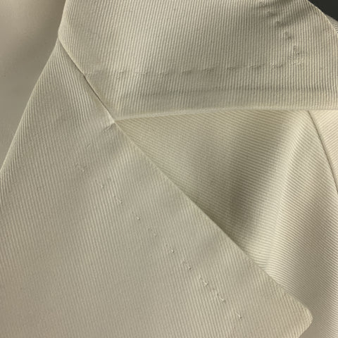 MAX MARA Size 2 White Cotton Hidden Snap Pointed Lapel Coat