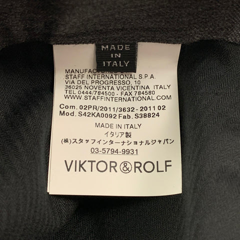 VIKTOR & ROLF Size 36 Dark Gray & Black Wool Slim Tuxedo Dress Pants