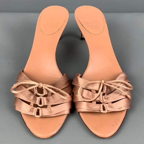 GUCCI by Tom Ford Size 6 Rose Silk Mules Sandals