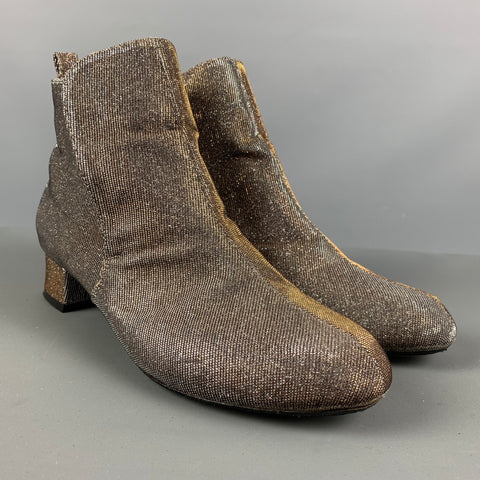 ROBERT CLERGERIE Talla 8.5 Botas metálicas plateadas doradas