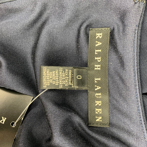 RALPH LAUREN Black Label Size 0 Navy Viscose Boat Neck Dress