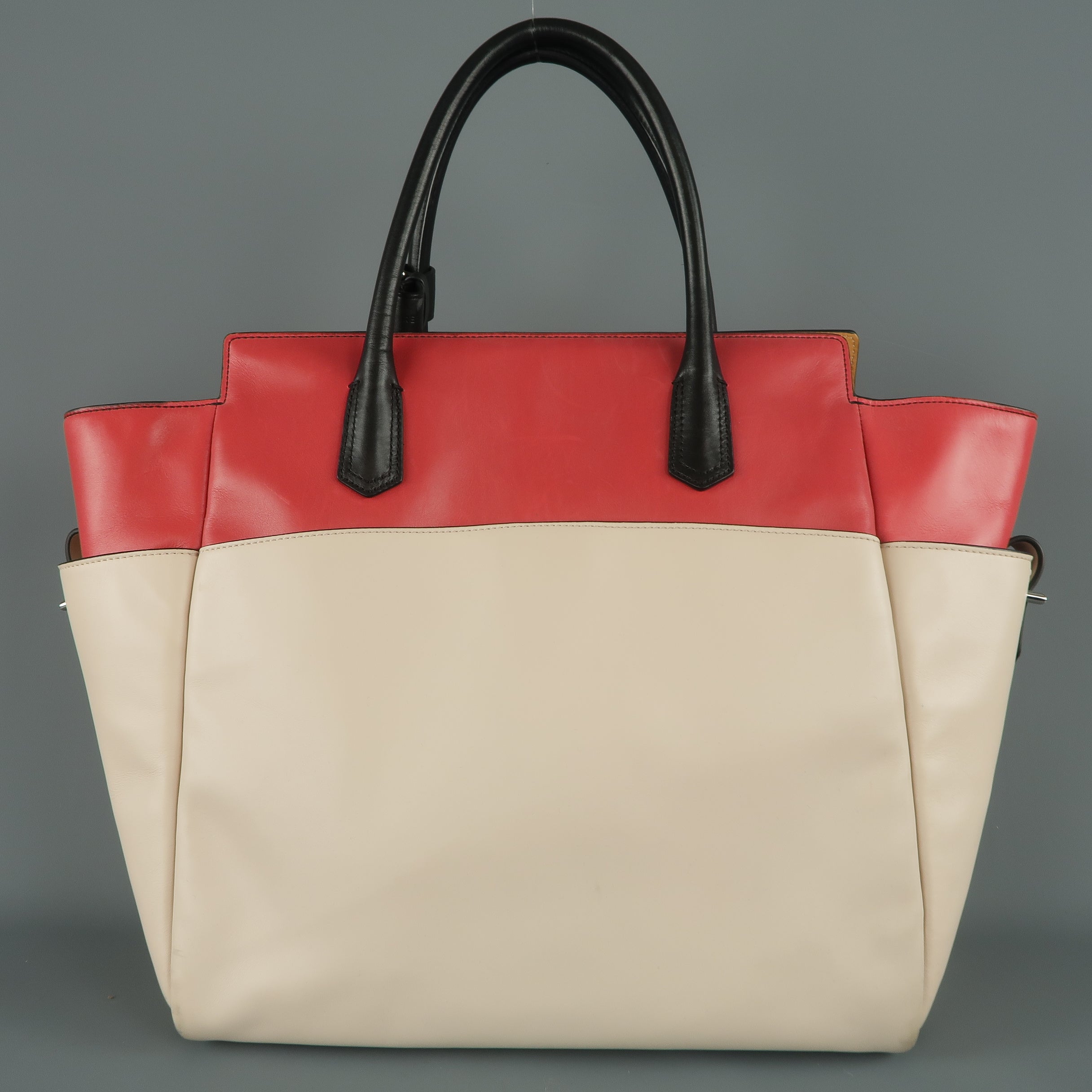 REED KRAKOFF Red Black & Light Pink Leather Tote Handbag – Sui Generis  Designer Consignment