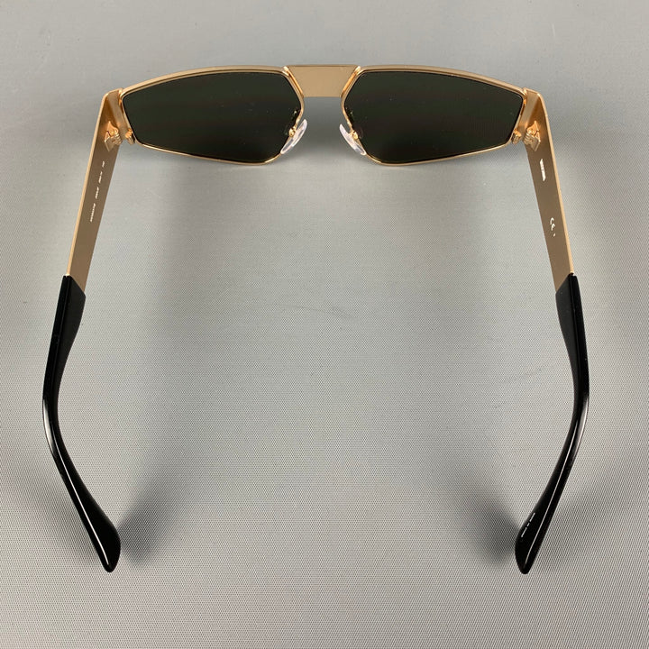 Gafas de sol rectangulares de metal negro dorado MOSCHINO