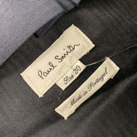 PAUL SMITH Size 30 Silver Black Metallic Linen Zip Fly Dress Pants