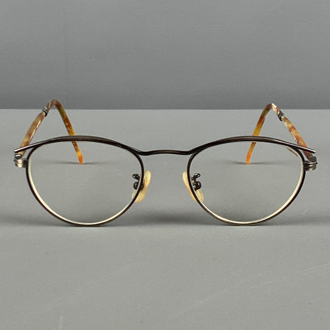 OLIVER PEOPLES Brown Metal Shield Sunglasses