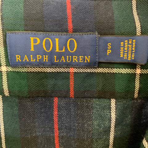POLO by RALPH LAUREN Size S Green Blue Red Plaid Cotton Long Sleeve Shirt