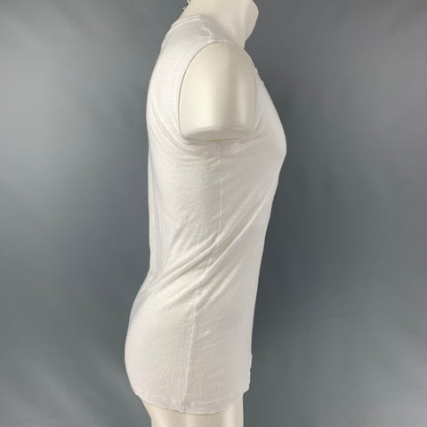 IRO Tissa Size XS White Solid Linen Sleeveless Tank Top
