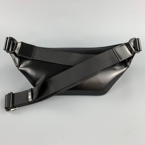 DRIES VAN NOTEN Black Patent Leather Fanny Pack
