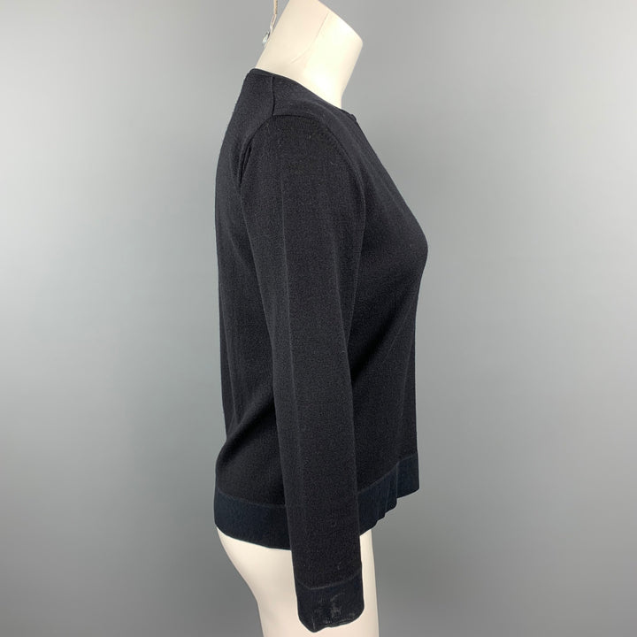 MAX MARA Size S Black Knitted Virgin Wool Blend Cardigan
