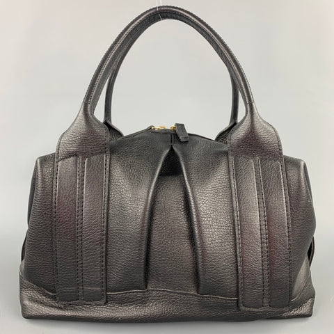JOANNA MAXHAM Black Textured Leather Top Handles Handbag