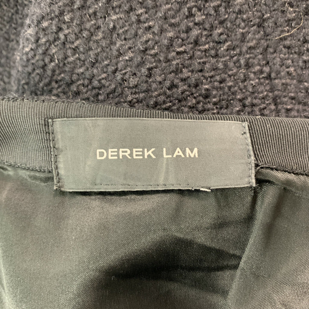 DEREK LAM Size M Black Textured A-Line Knee-Length Skirt