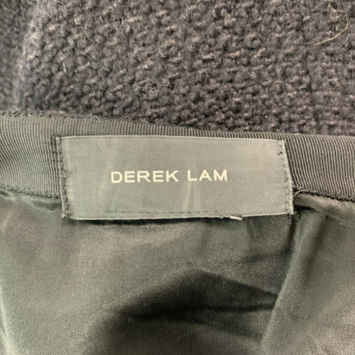 DEREK LAM Size M Black Textured A-Line Knee-Length Skirt