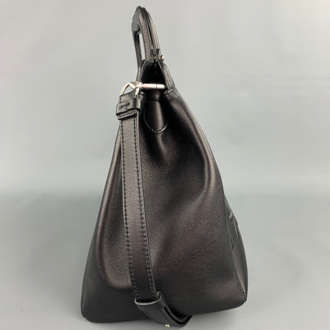 MAISON MARGIELA Black Embossed Leather Briefcase Bag