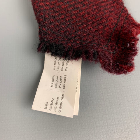 WOOLRICH Burgundy Black Plaid Wool Nylon Tie