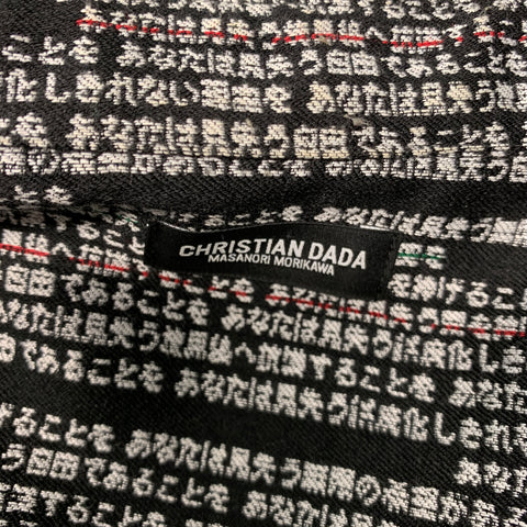 CHRISTIAN DADA Size S Black White Jacquard Polyester Wool Long Sleeve Shirt