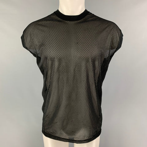 OAK Camiseta sin mangas con cuello redondo y malla de poliéster negra Talla M
