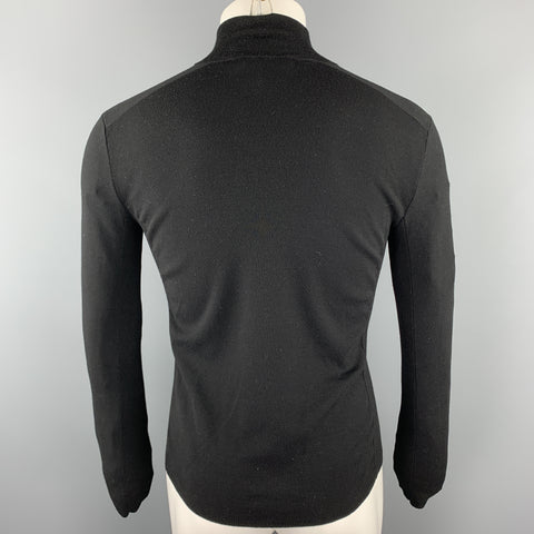 RALPH LAUREN Size S Black Wool Blend Half Zip Pullover