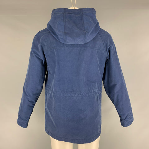 MANIFATTURA CECCARELLI Chest Size 40 Size 40 Blue Cotton / Nylon Hooded Jacket