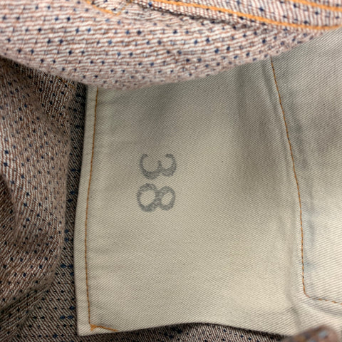 KAPITAL Size 38 Blue Brown Textured Cotton Jean Casual Pants