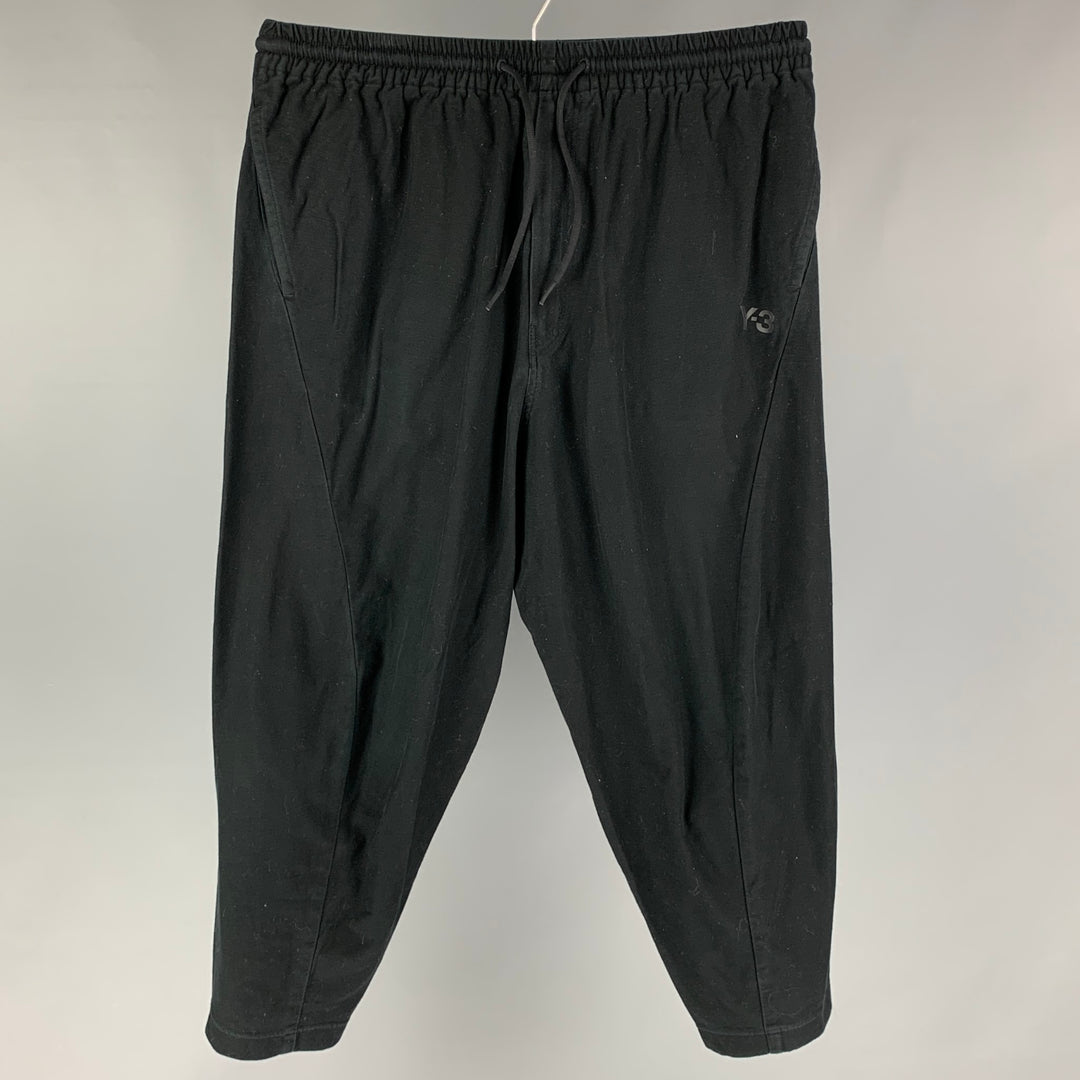 Y-3 by YOHJI YAMAMOTOSize M Black Cotton Drop-Crotch Casual Pants