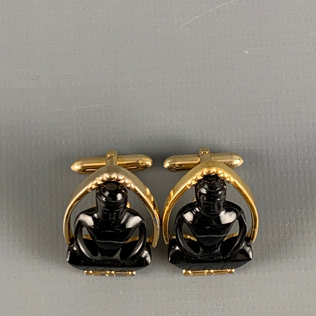Boutons De Manchette Vintage 1910-1930 - Ton Or - Occasion Bon état