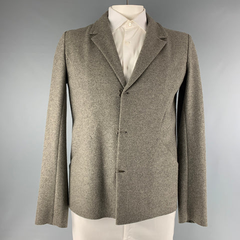 ATTACHMENT Size M Grey Wool / Cashmere Eye & hook Jacket
