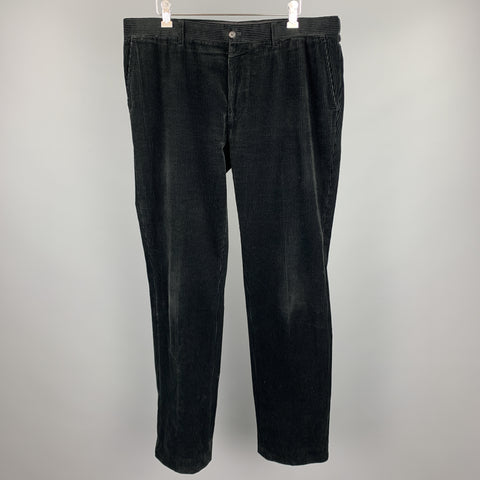 RALPH LAUREN Size 36 Black Zip Fly Corduroy Casual Pants