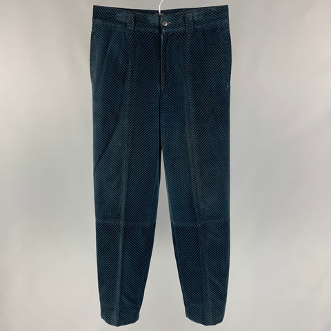 Vintage GIANNI VERSACE Size 30 Dark Blue Textured Cotton Casual Pants