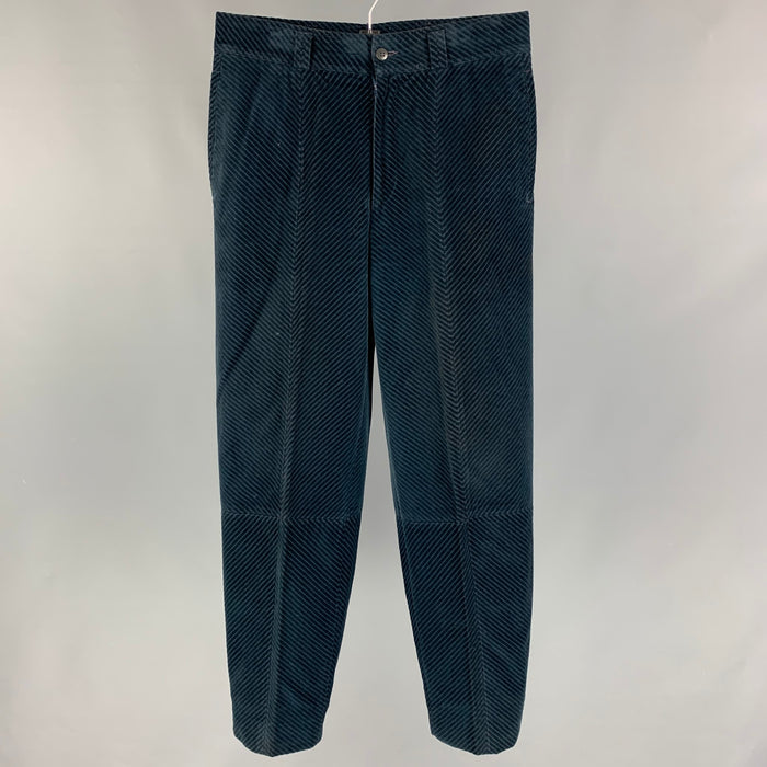 Vintage GIANNI VERSACE Size 30 Dark Blue Textured Cotton Casual Pants