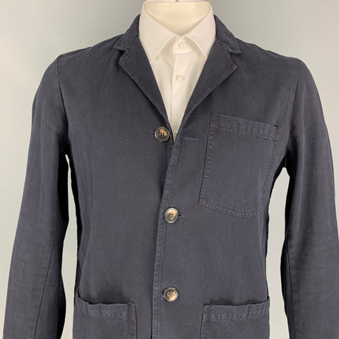 8 by YOOX  Size L Navy Cotton Single Breasted Sport Coat