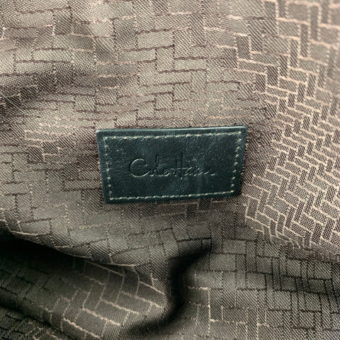 COLE HAAN Black & Beige Woven Leather Clutch