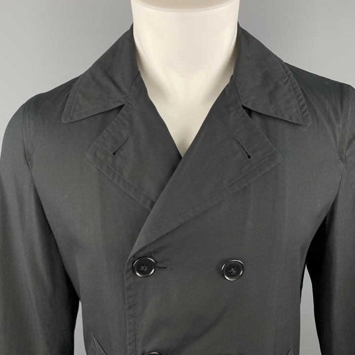 COMME des GARCONS HOMME PLUS Size M Black Cotton Double Breasted Coat