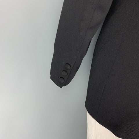 JEAN PAUL GAULTIER Size 42 Black Peak Lapel Sport Coat