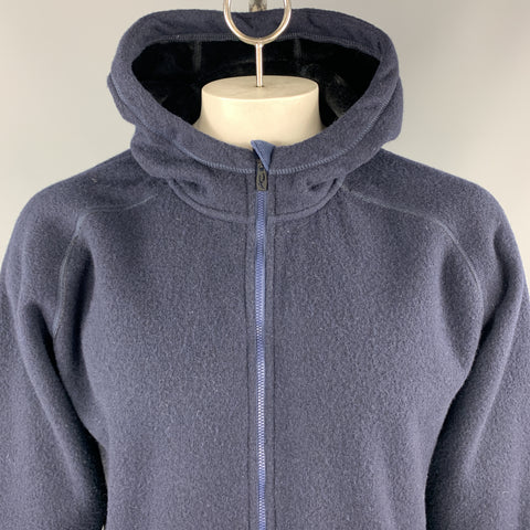 KJUS Size XXL Navy & Charcoal Polyester Blend Hooded Zip Up Jacket