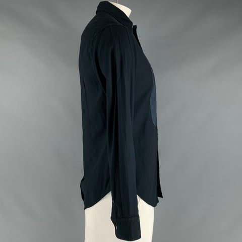 BAND OF OUTSIDERS Size L Black Cotton Button Up Long Sleeve Shirt
