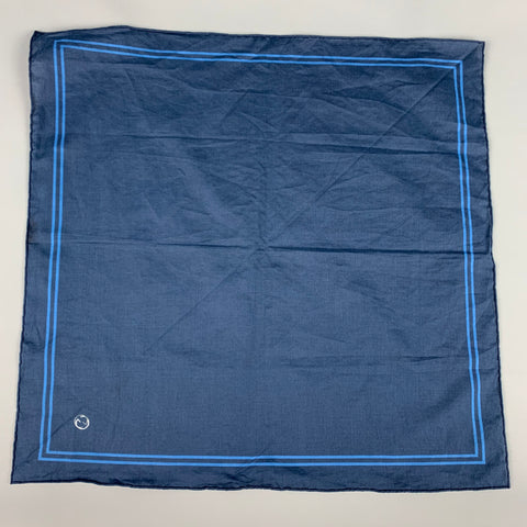 GUCCI Navy Blue Stripe Cotton Pocket Square