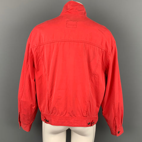 Vintage VERSACE JEANS COUTURE Size XXL Red Cotton Trucker Jacket