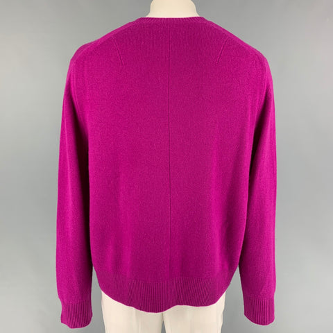 RAG & BONE Size XXL Fuchsia Knitted Cashmere Crew-Neck Sweater